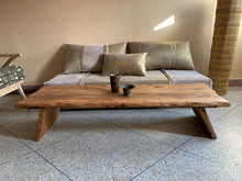 Load image into Gallery viewer, Handmade Wooden Rustic Low Coffee Table , Low Dining and Coffee Table , Live Edge Table, Live Edge Furniture, Vintage Farmhouse Furniture, Old Wood
