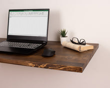Load image into Gallery viewer, Premium Handcrafted Wooden Solid Wood Floating Desk, Wall Mounted Desk, Wall Hanging Desk, Laptop Desk, Study Table, Work From Home, Fold Down Desk

