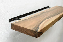 Load image into Gallery viewer, Walnut Floating Shelves, Custom Wood Shelves, Rustic Shelves, Bathroom Shelves with Bracket, Long Book Shelves,Kitchen Shelves
