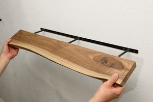 Walnut Floating Shelves, Custom Wood Shelves, Rustic Shelves, Bathroom Shelves with Bracket, Long Book Shelves,Kitchen Shelves