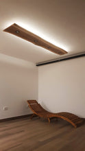 Load image into Gallery viewer, Handmade Live Edge Solid Wood Ceiling Light – Wooden Lamp with Ambient Light and LED Spots
