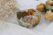 Load image into Gallery viewer, Custom Floral Resin Bowl: Wedding &amp; Memorial Flower Preservation, Real flower and leaves preserved in resin bowl
