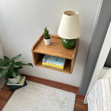 Load image into Gallery viewer, Premium Handmade Natural Wood Floating Nightstand, Wooden Wall Mounted Night Stand

