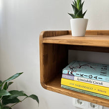 Load image into Gallery viewer, Premium Handmade Natural Wood Floating Nightstand, Wooden Wall Mounted Night Stand
