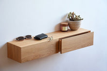 Load image into Gallery viewer, Wooden Floating shelf with Drawers , Solid Wood Floating Shelf with 2 drawers
