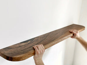 Wooden Floating Shelves with Rounded Corners, Natural Wood ,Living Room Decor, Bracketless Shelving, Wooden Bookshelf