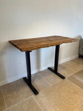 Load image into Gallery viewer, Live Edge Height Industrial Rustic Custom Size Standing Work Office Desk Table Workstation Handcrafted with Solid Wood
