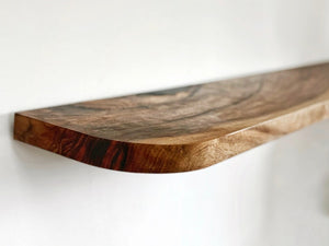 Wooden Floating Shelves with Rounded Corners, Natural Wood ,Living Room Decor, Bracketless Shelving, Wooden Bookshelf