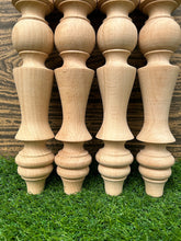 Load image into Gallery viewer, Wooden Handcrafted Beech Wood Table Legs: Farmhouse DIY Furniture, Solid Wood - 1 Piece

