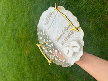 Load image into Gallery viewer, Personalized Resin Ring Tray: White Petals, Wedding Engagement Tray
