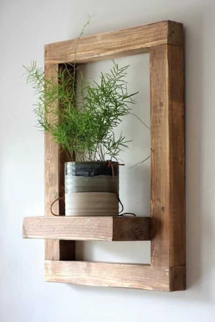 Wooden Frame with Shelf for Home Decor