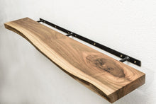 Load image into Gallery viewer, Walnut Floating Shelves, Custom Wood Shelves, Rustic Shelves, Bathroom Shelves with Bracket, Long Book Shelves,Kitchen Shelves
