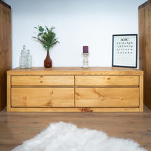 Load image into Gallery viewer, Solid Wood Low Chest of Drawers | Reclaimed Timber Style
