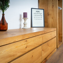 Load image into Gallery viewer, Solid Wood Low Chest of Drawers | Reclaimed Timber Style
