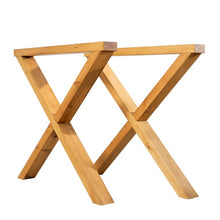 Load image into Gallery viewer, Solid Wood X Table Legs | handmade X Shape Wooden Table legs (Pair)
