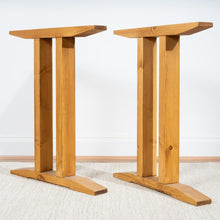 Load image into Gallery viewer, Solid Wood Double Tee Table Legs | Reclaimed Timber Style (Pair)
