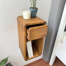 Load image into Gallery viewer, Handmade Wooden Floating night stand for bedrooms, For narrow spaces, Solid Wood Night Stand With Drawer
