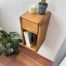 Load image into Gallery viewer, Handmade Wooden Floating night stand for bedrooms, For narrow spaces, Solid Wood Night Stand With Drawer
