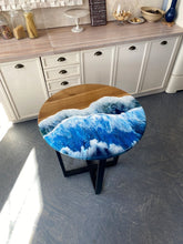 Load image into Gallery viewer, Custom Round Epoxy Table, Coastal Coffee Table, Large Dining Table, Round Kitchen Table, Small Side Table, Beach Style Furniture, New Home
