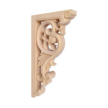 Load image into Gallery viewer, Wooden Home Decor, Pair of Delicate Leaf Scroll Carved Look-through Wood Corbels, Shelf Brackets - 1 Pc
