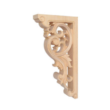 Load image into Gallery viewer, Wooden Home Decor, Pair of Delicate Leaf Scroll Carved Look-through Wood Corbels, Shelf Brackets - 1 Pc
