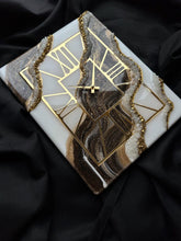 Load image into Gallery viewer, Luxury Epoxy Resin Wall Clock with Gold Accents and Geode Design – Handmade Artistic Decor for Modern Home, Unique Statement Piece
