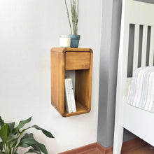 Load image into Gallery viewer, Handmade Wooden Floating night stand for bedrooms, For narrow spaces, Solid Wood Night Stand With Drawer
