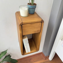 Load image into Gallery viewer, Handmade Wooden Floating night stand for bedrooms, For narrow spaces, Solid Wood Night Stand With Drawer

