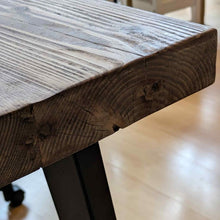 Load image into Gallery viewer, Solid Wood Home Office Desk, Thick Solid Wood Trapezium Desk, Wooden Laptop Desk with Metal Legs
