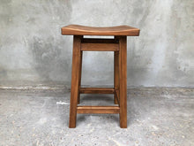 Load image into Gallery viewer, Wooden Asian style stool Comfortable Bar Seating Rectangular Stool Wooden Furniture Contemporary Elevated Seating Solution Stylish Wood Stool
