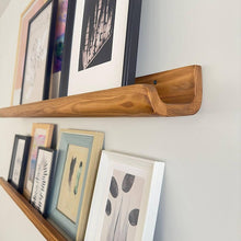 Load image into Gallery viewer, Premium Luxury Solid wood Picture Ledge Shelves ,Handmade wooden floating shelf for photos, paintings, and frames
