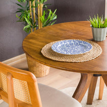 Load image into Gallery viewer, Wooden Circular Table Kitchen with Spyder Legs , Solid Wood Rustic Round Table with wooden legs
