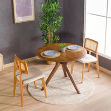 Load image into Gallery viewer, Wooden Circular Table Kitchen with Spyder Legs , Solid Wood Rustic Round Table with wooden legs
