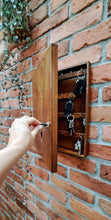 Load image into Gallery viewer, Natural Wooden Extra Large Lockable Hanging Key Box, Key and Lock, Hanging Key Organizer, 35 Key Hooks, Handcrafted Wall Cabinet, Key safe
