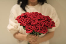 Load image into Gallery viewer, Crochet Rose Flower Flowers|Handmade Flower|Crochet Flower Bouquet|Handmade Flowers|Gift for Her|Crochet Knitted|Gift for Girlfriend
