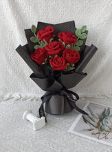 Load image into Gallery viewer, Handmade Crochet Rose Bouquet: Everlasting Valentine's Gift
