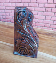 Load image into Gallery viewer, Wooden, Hand carved Wood Corbel Carving Large Classic Open Handcrafted lovers Solid Mission Wood Perfect Accent Bracket Corbel - Pack of 2
