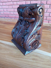 Load image into Gallery viewer, Wooden, Hand carved Wood Corbel Carving Large Classic Open Handcrafted lovers Solid Mission Wood Perfect Accent Bracket Corbel - Pack of 2
