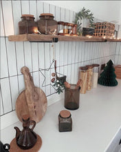 Load image into Gallery viewer, Luxury Rustic Wooden Shelf with Metal Brackets: Solid Wood, Inverted Brackets, Long Size 4 Feet
