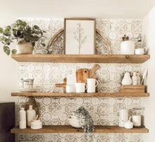 Load image into Gallery viewer, Long Rustic Floating Wooden Shelf: Solid Wood, Hidden Brackets - Pack of 3
