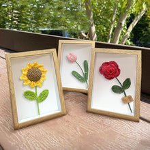 Load image into Gallery viewer, Mother's Day Crochet Flower in Frame, Mom Flower Shadow Box, Mom's Rose Frame Box, Birthday Gift Box for Mom Grandma Nana, Gifts for teacher
