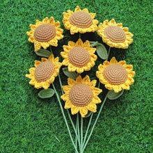 Load image into Gallery viewer, Handmade Crochet Sunflower, Bouquet for Anniversary/Birthday, Valentine's Day crochet Bouquet, Halloween gifts, Mother's Day Gifts
