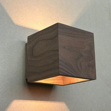 Load image into Gallery viewer, Handmade Wood Sconce: Modern Cube Lamp, Wooden Wall mount lamp, Wooden Lamp
