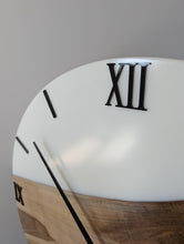 Load image into Gallery viewer, Personalized Solid Wood Wall Clock: White Epoxy Resin, Oversized Decor - 14 Inch
