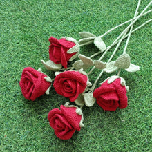 Load image into Gallery viewer, Handmade Crochet Rose, Bouquet for Anniversary/Birthday Gifts, Valentine's Day crochet Bouquet, Mother's Day Gifts,Red Roses,Gifts for her
