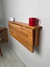 Load image into Gallery viewer, Handmade Solid Wood Folding Wall Table, Space Saving Design
