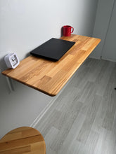 Load image into Gallery viewer, Wall Mounted Folding Table – Solid Wood Drop Leaf Table | Space Saving Desk for Kitchen, Balcony, Home Office, Murphy Desk - 3.5 Feet
