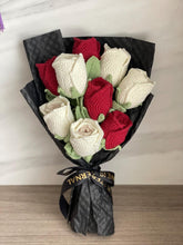 Load image into Gallery viewer, Crochet flower bouquet, Crochet Rose Gift, Crochet Flower, Crochet Bouquet Gift, Crochet Flower Desk Decor, Gift for Mom, Her, Friend
