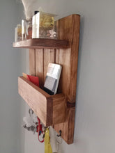 Load image into Gallery viewer, Premium Royal Luxury Rustic Wooden Wall Mounted Key Organizer, Floating Shelf Coat Rack, Entryway Storage
