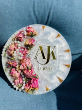 Load image into Gallery viewer, Varmala Flower Preservation Resin Keepsake | Wedding Garland Memory Block | Custom Floral Keepsake Gift
